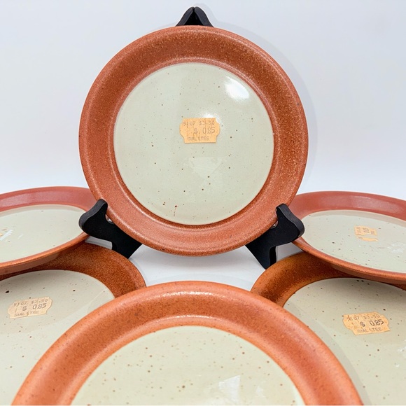 Set of 6 vintage desert bread plates Sial Hors Serie art pottery, Cerval plates - Picture 3 of 17